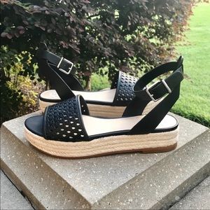 Vince Camuto Black Flatform Espadrille Sandal
